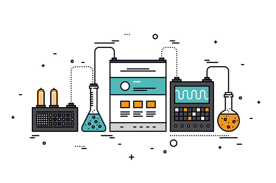Content Research Line Style Illustration